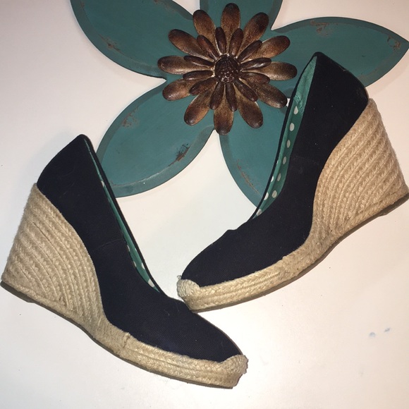 Merona Shoes - Merona Black Espadrille Wedges 9
